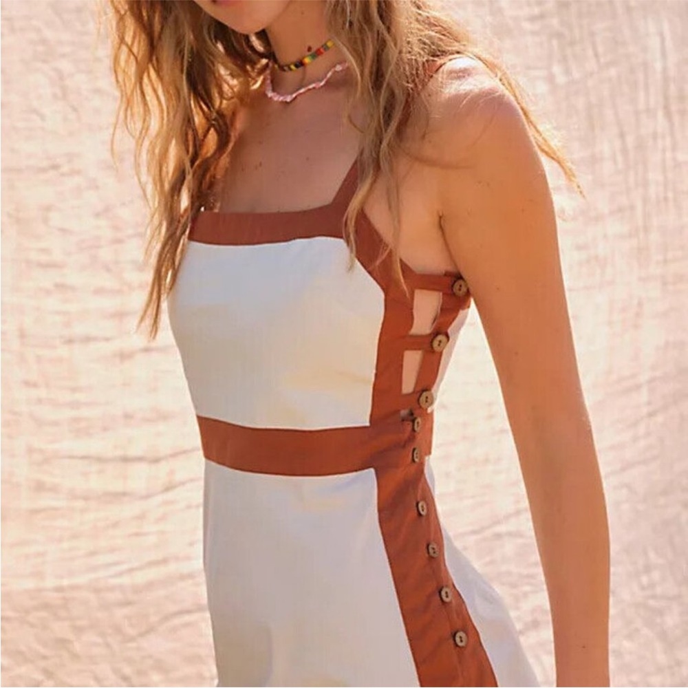 Free People Vibin' High Mini Cutout Border Dress - Picture 2 of 7